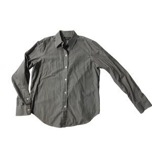 RALPH LAUREN WOMENS STRIPED NON-IRON DRESS SHIRT SIZE MEDIUM